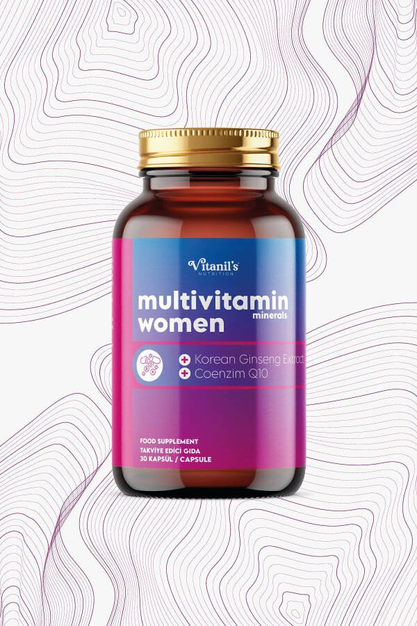 13 Tip Vitamin Mineral Multivitamin Mineraller Kadın 60 Kapsül Kapsül Kore & Koenzim Q10 Ekstresi - 4