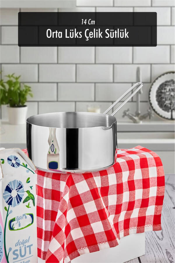 14 Cm Medium Size Luxury Stainless Steel Milk Pot & Sauce Pot & Casserole - 1