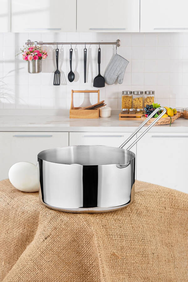 14 Cm Medium Size Luxury Stainless Steel Milk Pot & Sauce Pot & Casserole - 3