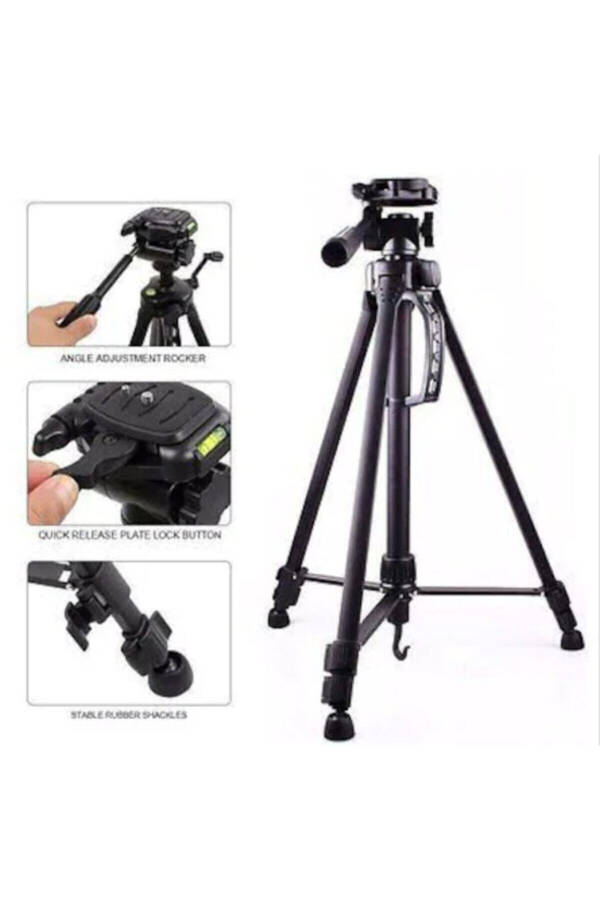 140 Cm Metall Kamera Projektor Telefon Tutqichi Tripod Professional Kamera Tripod 3366 - 2