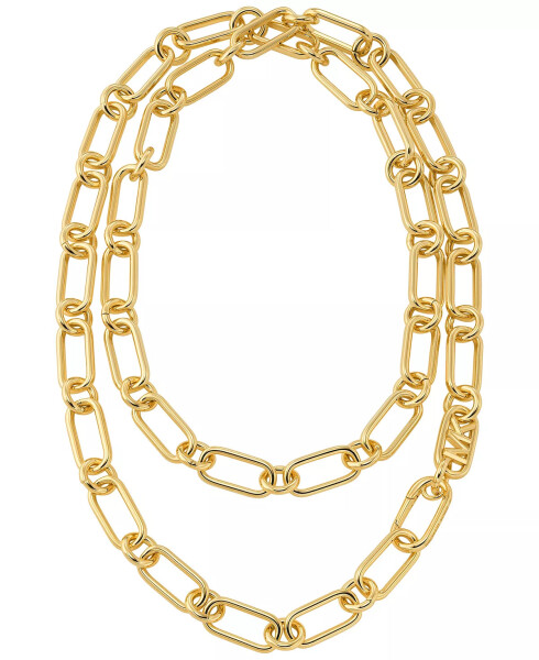 14K Gold Plated Empire Chain Double Layer Necklace Gold - 1