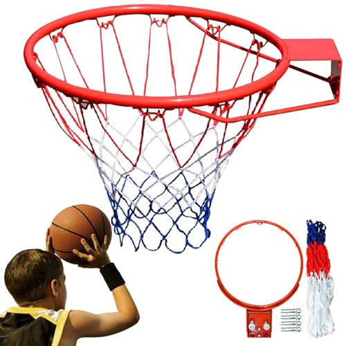 15'' Basketbol Potası Ağı Duvara Monte Basketbol Potası Değiştirme Ağır Hizmet Tipi Basketbol Zinciri Ağı Güçlendirilmiş Çocuk Basketbol Potası Değiştirme İç ve Dış Mekan - 4