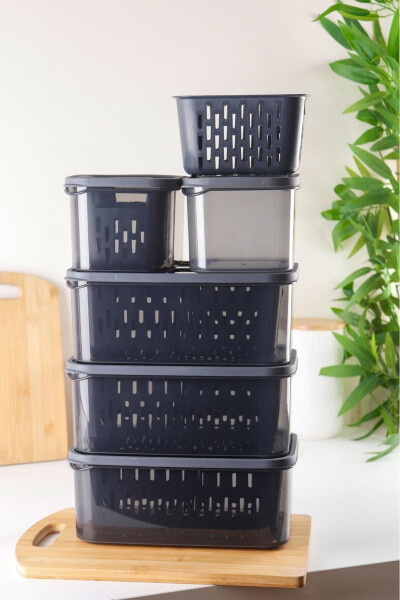 15 Piece Fresh Anthracite Filtered Fridge Storage Set - 12