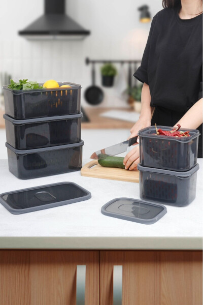 15 Piece Fresh Anthracite Filtered Fridge Storage Set - 14