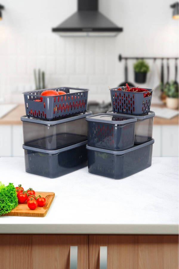 15 Piece Fresh Anthracite Filtered Fridge Storage Set - 15