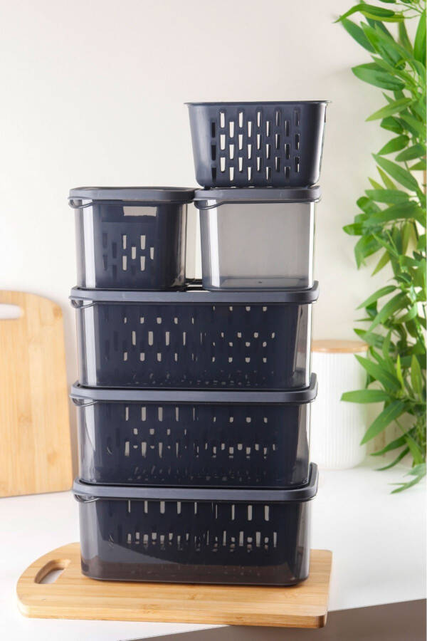 15 Piece Fresh Anthracite Filtered Fridge Storage Set - 4