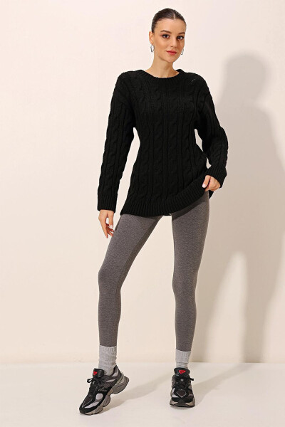 15849 Thick Knit Wool Sweater - Black - 2