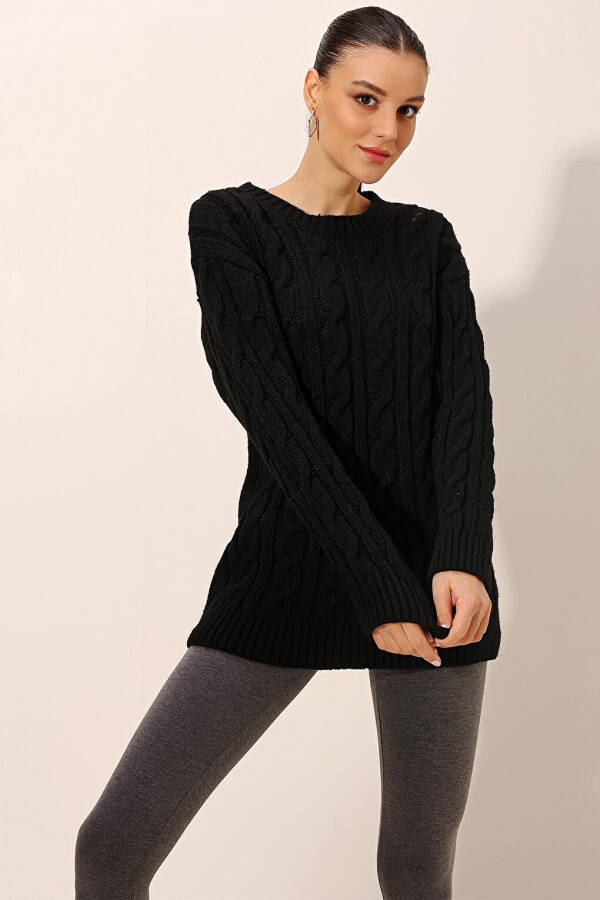 15849 Thick Knit Wool Sweater - Black - 4