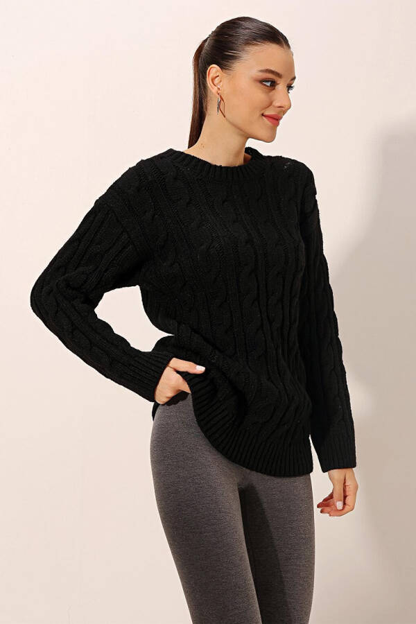 15849 Thick Knit Wool Sweater - Black - 5