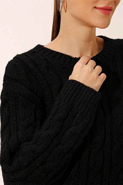 15849 Thick Knit Wool Sweater - Black - 6