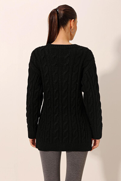 15849 Thick Knit Wool Sweater - Black - 7