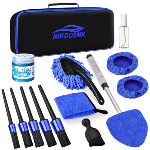 15Pcs Car Interior Detailing Kit, Car Cleaning Kit Interior Cleaner with Windshield Cleaning Tool, Car Detailing Brushes, Car Cleaning Gel, Car Cleaning Supplies Tools Accessories Kit for Interior - 1