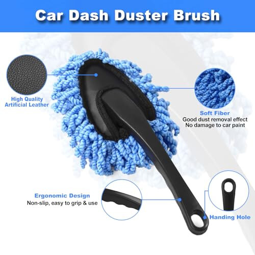 15Pcs Car Interior Detailing Kit, Car Cleaning Kit Interior Cleaner with Windshield Cleaning Tool, Car Detailing Brushes, Car Cleaning Gel, Car Cleaning Supplies Tools Accessories Kit for Interior - 5