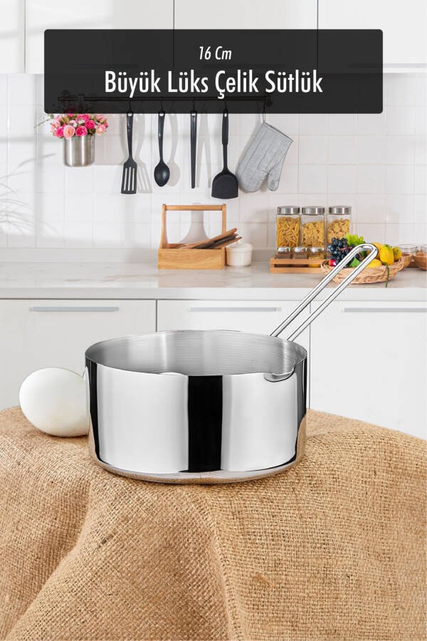 16 Cm Large Luxury Stainless Steel Milk Pot & Sauce Pot & Casserole - 1