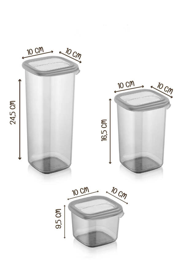 18-Piece Labelled Square Food Storage Container Set x6 (550ml-1200ml-1750ml) Hard Lidded Jar - 7