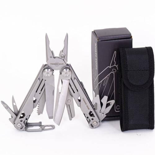 19-in-1 Stainless Steel Multitool - Versatile EDC Gear for Men | Camping, Fishing, Hiking & Firefighting | Pocket, Survival & Fishing Knife with Dual Force Functionality - 8