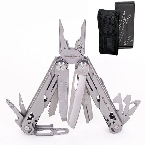 19-in-1 Stainless Steel Multitool - Versatile EDC Gear for Men | Camping, Fishing, Hiking & Firefighting | Pocket, Survival & Fishing Knife with Dual Force Functionality - 1