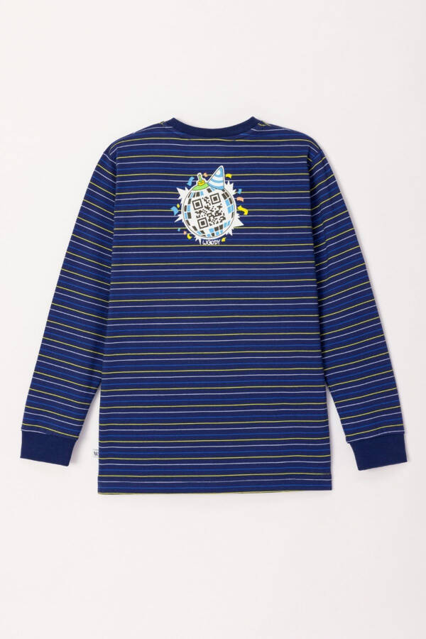 2-8 Years Old Boy Pajama-Plc - 971-Dinosaur Themed Striped Blue - 23