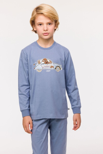 2-8 Years Old Boys Pajama-Plc - 813-Blue - 11