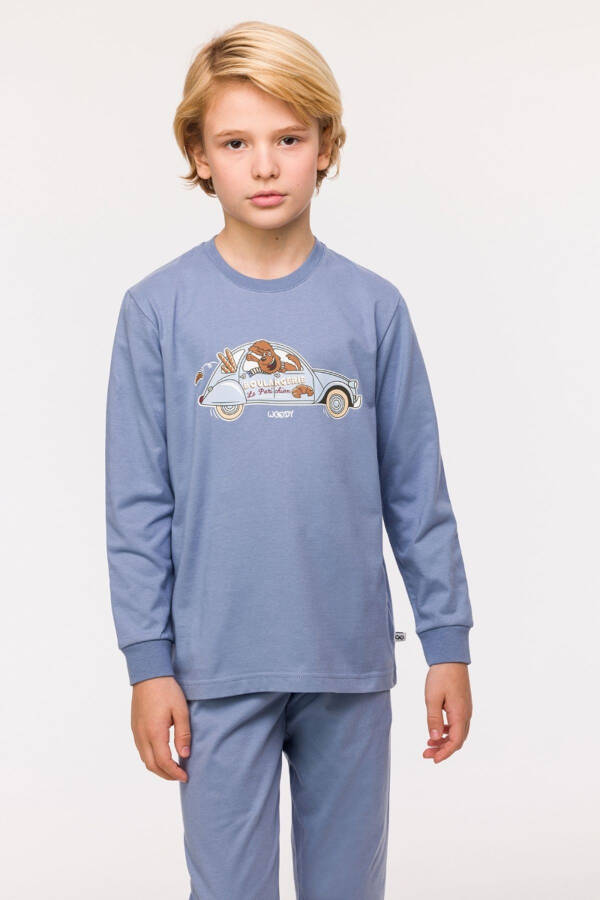 2-8 Years Old Boys Pajama-Plc - 813-Blue - 11