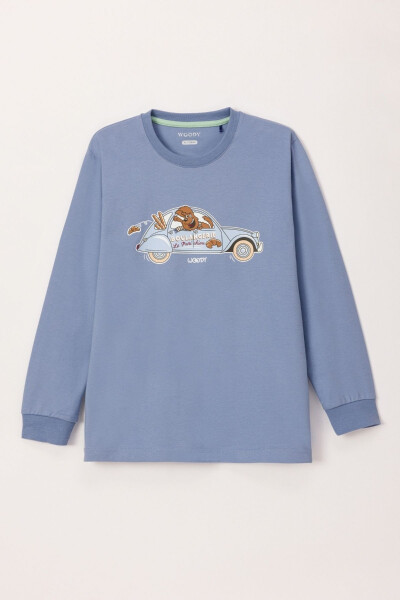 2-8 Years Old Boys Pajama-Plc - 813-Blue - 14