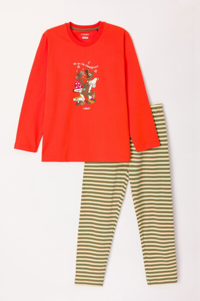 2-8 Years Old Boys Pajamas - Pls - 403-Pomegranate Flower - 21