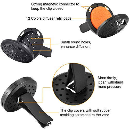 2 dona 316L Avtomobil Aromaterapiya Yog'i Diffuzori Havo Tozalagich 48 ta Paxta Padli (Daraxt Naqshli) - 3