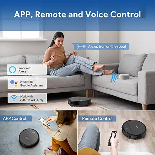 2-IN-1 Robot Vacuum and Mop: Automatic Robot Vacuum 2000Pa Strong Suction & Tangle-Free & APP/WiFi/Alexa Voice Control, Self-Charging Mopping Robotic Vacuum Cleaner for Pet Hair, Hard Floor, Carpet - 5