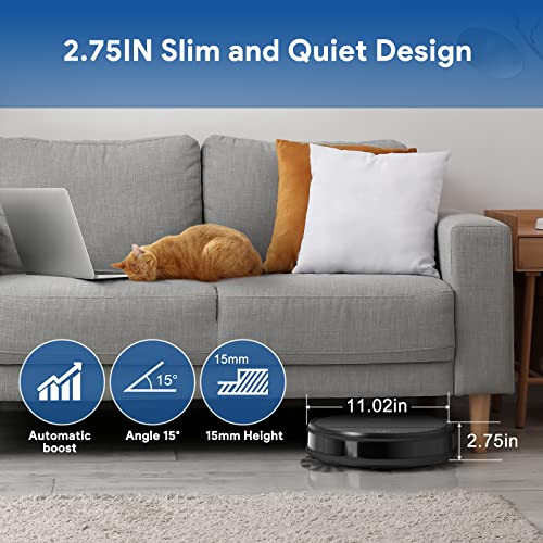 2-IN-1 Robot Vacuum and Mop: Automatic Robot Vacuum 2000Pa Strong Suction & Tangle-Free & APP/WiFi/Alexa Voice Control, Self-Charging Mopping Robotic Vacuum Cleaner for Pet Hair, Hard Floor, Carpet - 6