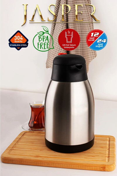 2 Litre Çift Kat Piknik Kamp Outdoor Çelik Çay Termosu 1200a Penguen - 18