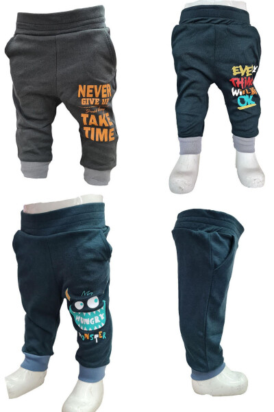 2 Pack Baby Toddler Sweatpants with Pockets, Thick Waistband with Elastic, Single Bottom - 1