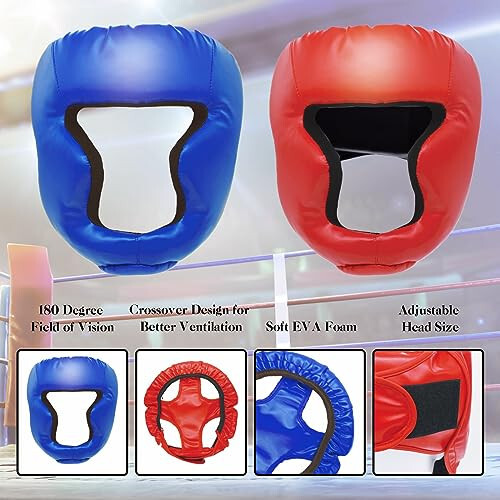 2 Pack Boxing Headgear Boxing Gear Equipment Taekwondo Sparring Gear MMA Gear Muay Thai Boxing Safety Helmet Boxing Protective Gear for Men Women Beginner - 4