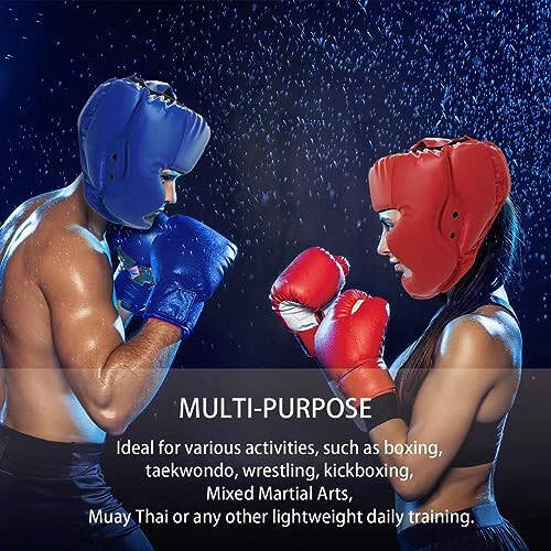 2 Pack Boxing Headgear Boxing Gear Equipment Taekwondo Sparring Gear MMA Gear Muay Thai Boxing Safety Helmet Boxing Protective Gear for Men Women Beginner - 6