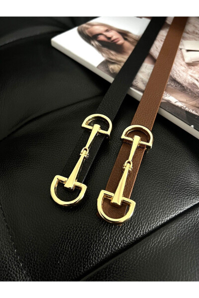 2-Pack Long Buckle Thin Women's Belt, Jacket Belt, Shirt Belt, Dress Belt - 7