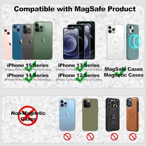 [2 Pack] Magnetic Wallet Card Holder Compatible with MagSafe Wallet for iPhone 15 Pro Max/15 Pro/15/15 Plus/iPhone 14 Model, Mag Safe Wallet for iPhone 15 14 13 12 Pro Max Plus Mini,Midnight&Blue - 2