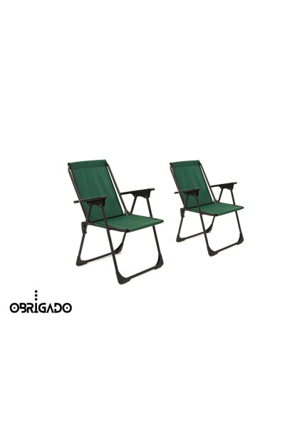 2 Pack (PAIR) Folding Camping Chair Picnic Garden Beach Use Durable And Ergonomic - 1