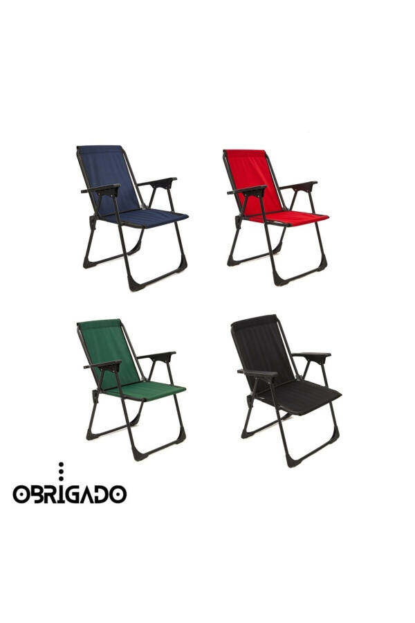 2 Pack (PAIR) Folding Camping Chair Picnic Garden Beach Use Durable And Ergonomic - 3