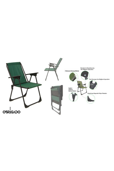 2 Pack (PAIR) Folding Camping Chair Picnic Garden Beach Use Durable And Ergonomic - 6