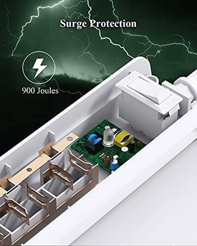 2 Pack Power Strip Surge Protector - 6 Outlets 2 USB Ports 5Ft Long Extension Cords, Flat Plug Overload Protection Outlet Strip, 900 Joules, Wall Mount for Home, Office and Dorm Essential, ETL Listed - 3