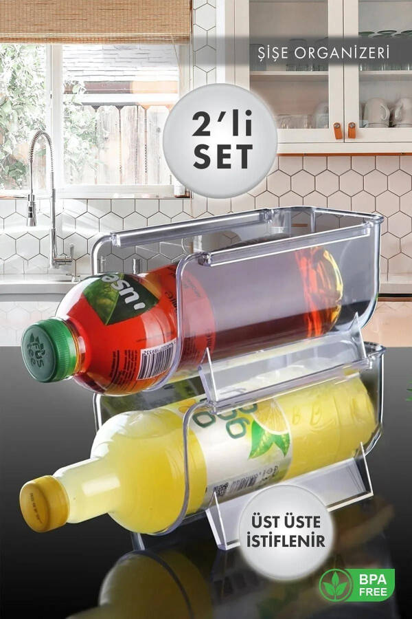 2 Pack Stackable Bottle Organizer Clear Shelf 50819 - 1