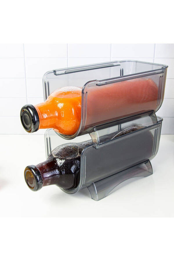 2 Pack Stackable Bottle Organizer Clear Shelf 50819 - 3