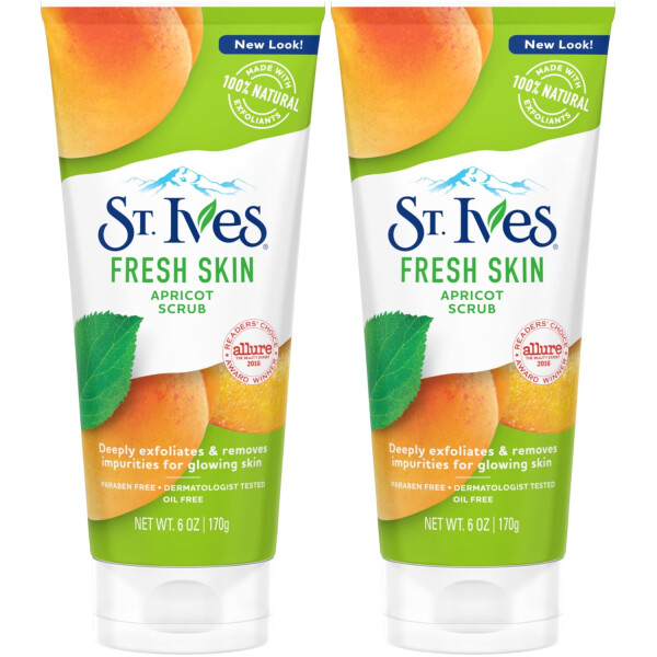 2 Pack St.Ives Naturally Clear Fresh Skin Apricot Scrub 6 Oz Each - 1