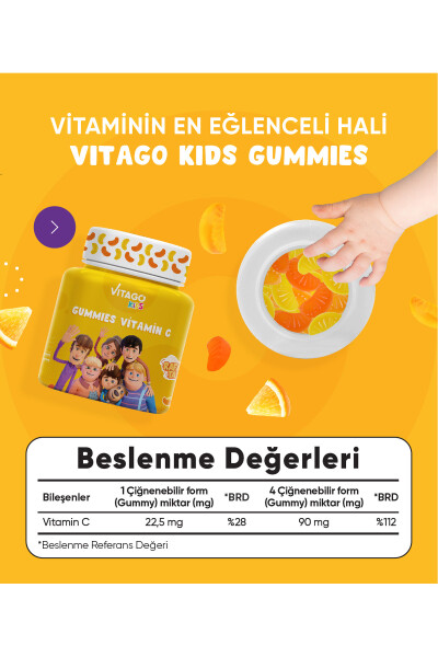 2-Pack Vitago Kids Gummies Vitamin C+D3 Calcium - 4