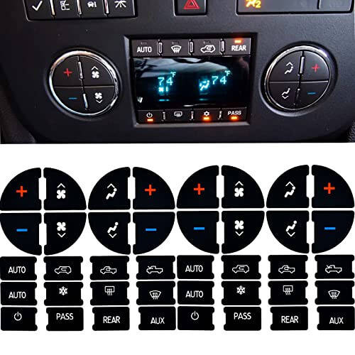 2 Packs AC Dash Button Repair Kit -Compatible with Chevy, Best for Fixing Ruined Faded A/C Control Buttons - Decal Replacement Fits Select 07-14 GM Vehicles - Car SUV Van Truck Accessories - 1