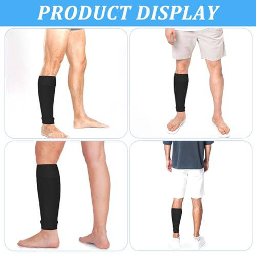 2 Pairs Compression Socks Men, Soccer Shin Guards for Football Sock Sleeve, Team Leg Sock Sleeve Fits Over Shin Pads, Our Grip Socks Suitable for Adults - 6