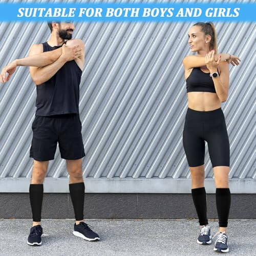 2 Pairs Compression Socks Men, Soccer Shin Guards for Football Sock Sleeve, Team Leg Sock Sleeve Fits Over Shin Pads, Our Grip Socks Suitable for Adults - 7