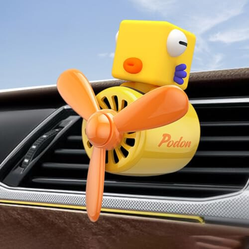 2 Pcs Pilot Car Air Freshener, Cute Duck Car Vent Clip Air Freshener Automotive Air Outlet Fan Diffuser, Car Interiors Vent Decoration (Bear+Bodun) - 3