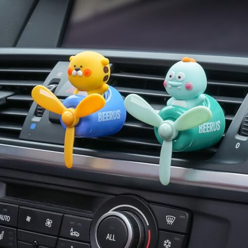 2 Pcs Pilot Car Air Fresheners, Cute Monkey Car Vent Clip Air Freshener with 8 Fragrant Tablets Automotive Air Outlet Fan Diffuser, Car Interiors Vent Decoration (Monkey+Tiger) - 4