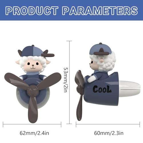 2 Pcs Pilot Car Air Fresheners, Cute Rabbit Car Vent Clip Air Freshener with 8 Fragrant Tablets Automotive Air Outlet Fan Diffuser, Car Interiors Vent Decoration (Rabbit+Pig) - 3