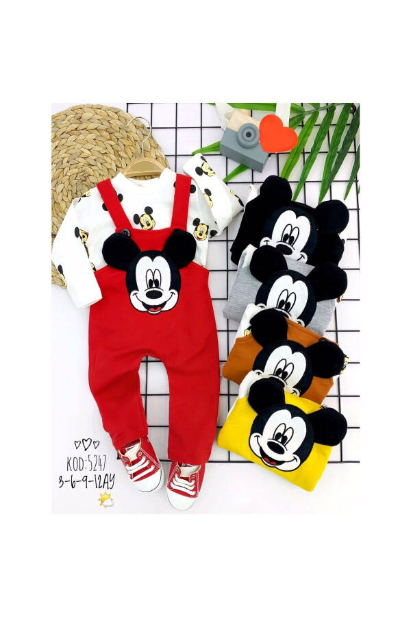 2-Piece Baby Boy and Girl Romper Set with Long Sleeve Mickey Print Sweatshirt for 3-6-9-12 Months - 5